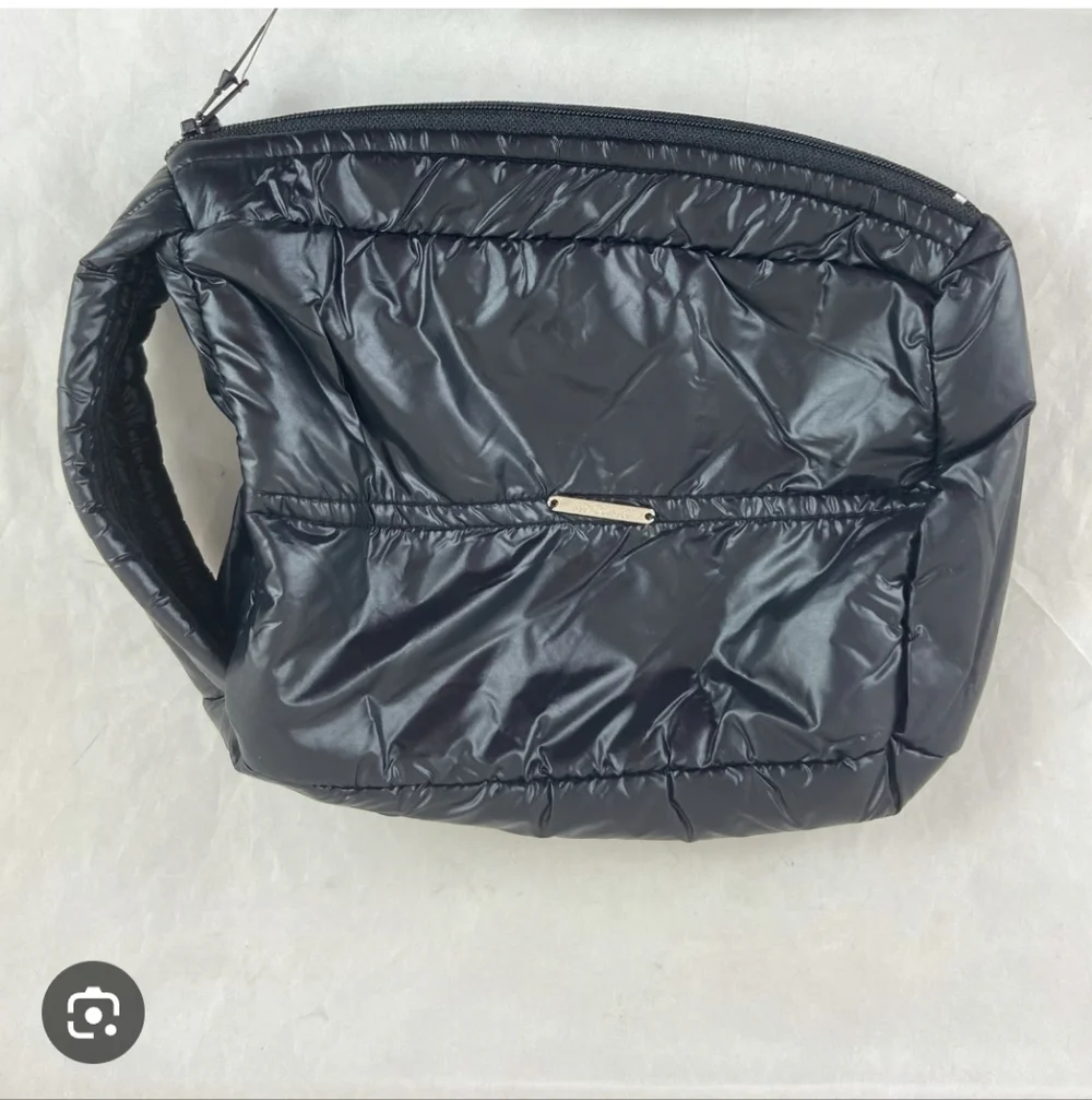 Anorak Green Puffer Cosmetic Bag - Zip Top with Handle